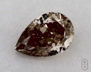 This pear shaped 0.6 carat Fancy Yellowish Brown color si2 clarity has a diamond grading report from GIA