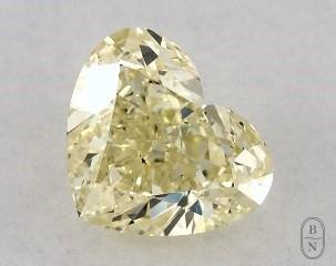 This heart shaped 0.51 carat Fancy Yellow color vs2 clarity has a diamond grading report from GIA