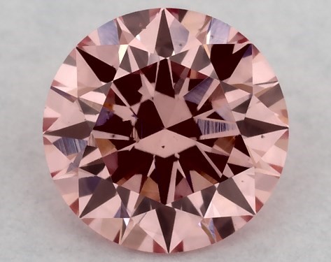 IGI 0.43 Carat Fancy Intense Pink-VS1 Round Cut Lab-Grown Diamond