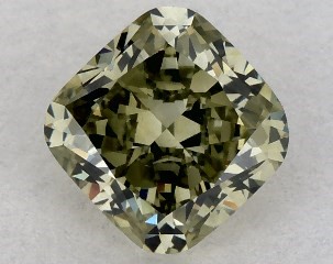 0.90 Carat Fancy Grayish Green-SI2 Cushion Cut Diamond