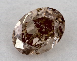 0.54 Carat Fancy Orange Brown-SI2 Oval Cut Diamond
