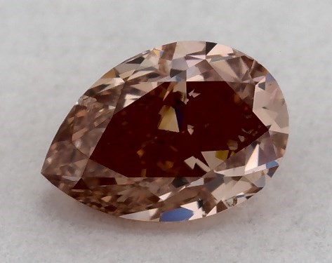 GIA 0.27 Carat Fancy Orange Brown-SI2 Pear Shaped Diamond