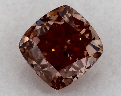 GIA 0.30 Carat Fancy Brown Orange-VS2 Cushion Cut Diamond