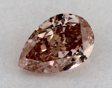 GIA 0.38 Carat Fancy Brown Orange-CO Pear Shaped Diamond