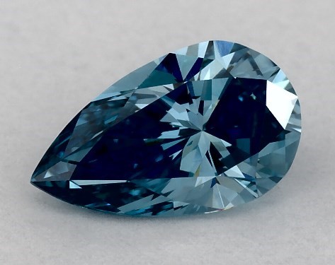 IGI 0.60 Carat Fancy Vivid Blue-VS2 Pear Shaped Lab-Grown Diamond