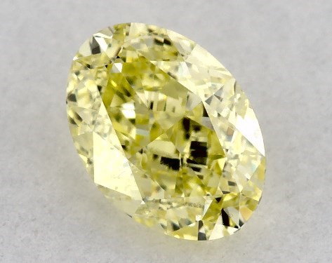 GIA 0.50 Carat Fancy Yellow-SI2 Oval Cut Diamond