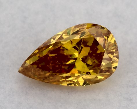 GIA 0.31 Carat Fancy Intense Yellow Orange-SI2 Pear Shaped Diamond