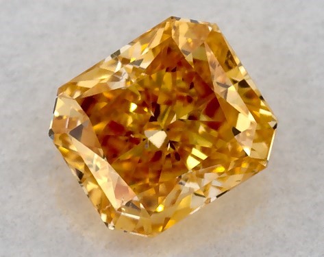 GIA 0.24 Carat Fancy Intense Yellow Orange-SI1 Radiant Cut Diamond