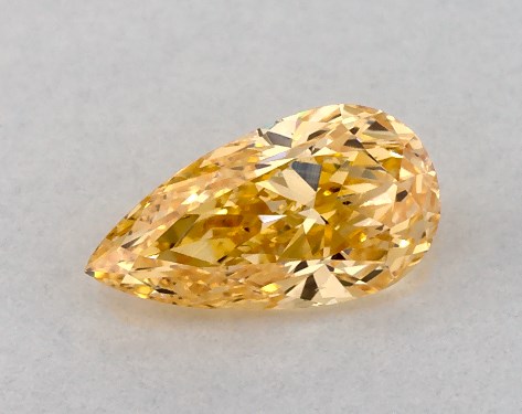 GIA 0.38 Carat Fancy Intense Yellow Orange-SI1 Pear Shaped Diamond
