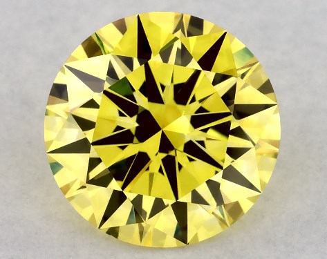 IGI 1.50 Carat Fancy Vivid Yellow-VVS2 Round Cut Lab-Grown Diamond