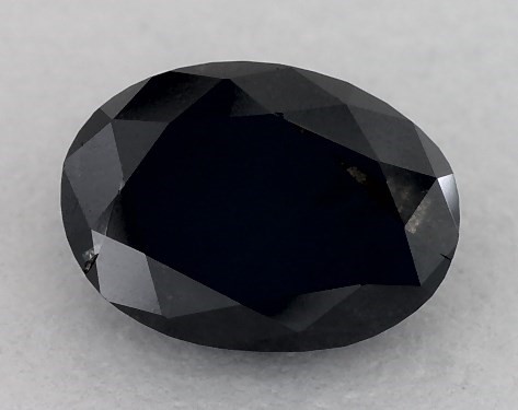 GIA 0.54 Carat Fancy Black-CO Oval Cut Diamond