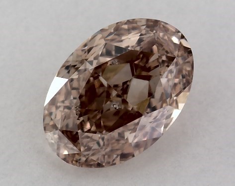 GIA 1.00 Carat Fancy Orange Brown-SI2 Oval Cut Diamond
