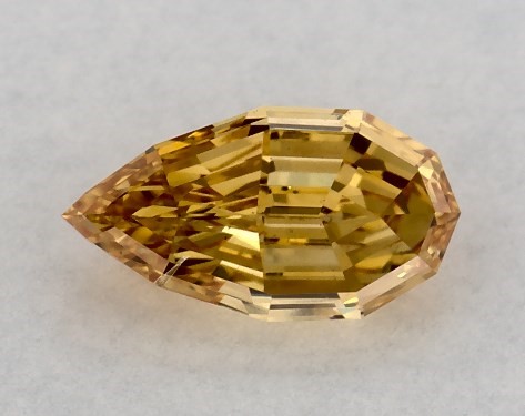 GIA 0.50 Carat Fancy Vivid Yellow Orange-SI1 Pear Shaped Diamond