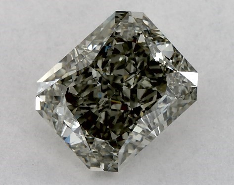 GIA 1.52 Carat Fancy Grayish Yellowish Green-VS1 Radiant Cut Diamond