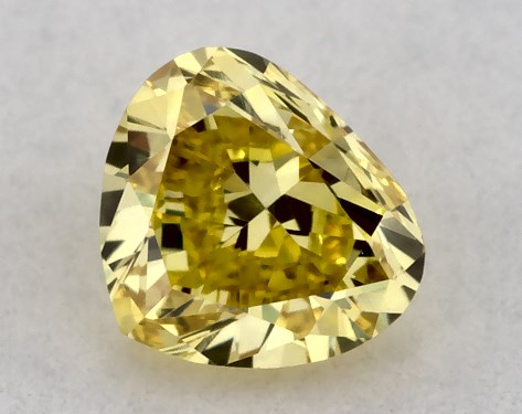 GIA 0.23 Carat Fancy Vivid Yellow-VS1 Heart Shaped Diamond