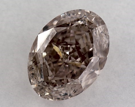 GIA 0.71 Carat Fancy Pink Brown-SI1 Oval Cut Natural Diamond