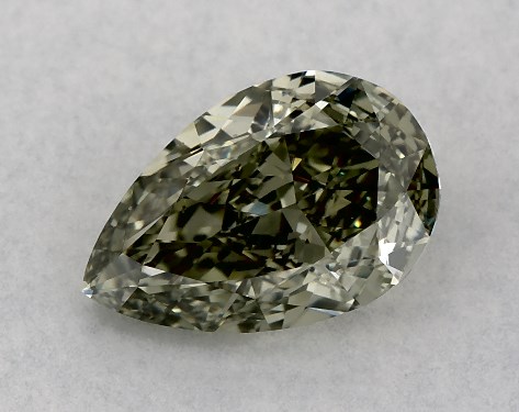 GIA 1.14 Carat Fancy Grayish Yellowish Green-VS2 Pear Shaped Diamond