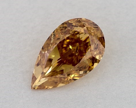 GIA 0.51 Carat Fancy Intense Yellow Orange-VS1 Pear Shaped Diamond