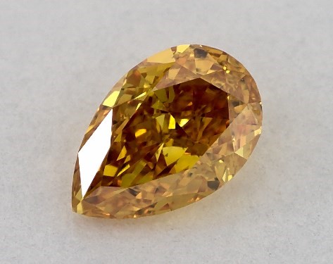 GIA 0.30 Carat Fancy Vivid Yellow Orange-SI1 Pear Shaped Diamond