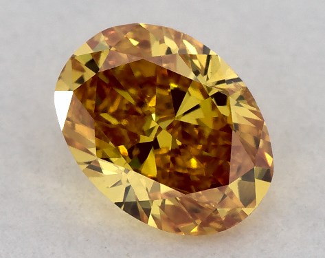 GIA 0.25 Carat Fancy Vivid Yellowish Orange-SI1 Oval Cut Diamond