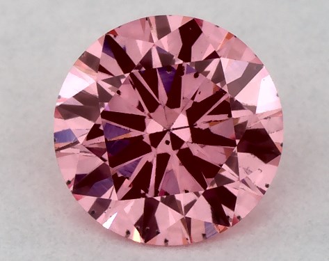IGI 0.42 Carat Fancy Vivid Pink-SI1 Round Cut Lab-Grown Diamond