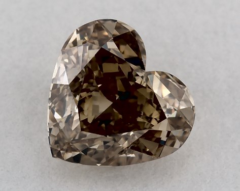 GIA 0.70 Carat Fancy Yellow Brown-VVS2 Heart Shaped Diamond