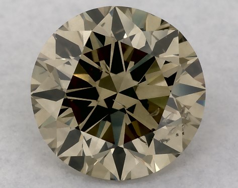 GIA 0.90 Carat Fancy Yellow Brown-SI2 Round Cut Diamond
