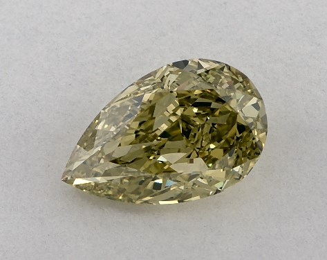 GIA 1.55 Carat Fancy Grayish Yellowish Green-VVS1 Pear Shaped Diamond