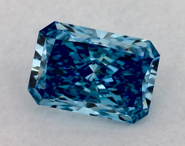 IGI 4.10 Carat Fancy Vivid Blue-VVS2 Radiant Cut Lab-Grown Diamond