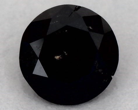 GIA 0.40 Carat Fancy Black-CO Round Cut Diamond