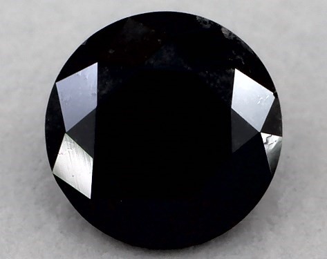 GIA 0.43 Carat Fancy Black-CO Round Cut Diamond
