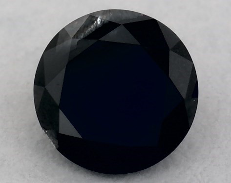 GIA 0.48 Carat Fancy Black-CO Round Cut Diamond