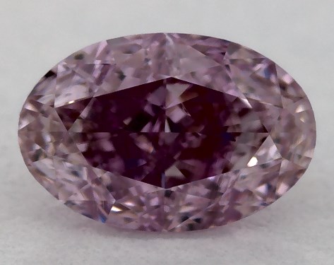 GIA 0.23 Carat Fancy Intense Pink Purple-SI1 Oval Cut Diamond