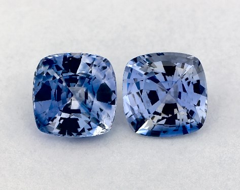 2.28 Total Carat Weight Cushion Natural Blue Sapphires