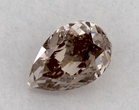 GIA 0.28 Carat Fancy Pinkish Brown-SI1 Pear Shaped Diamond