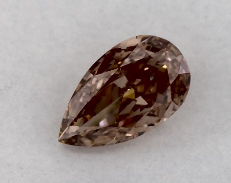 GIA 0.42 Carat Fancy Orangy Brown-VS1 Pear Shaped Diamond