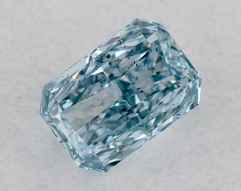 IGI 0.53 Carat Fancy Vivid Blue-SI1 Radiant Cut Lab-Grown Diamond