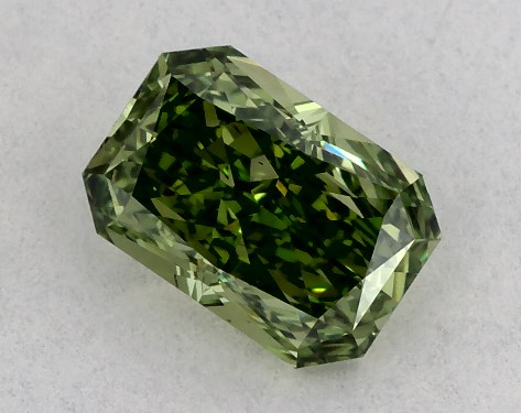 IGI 0.62 Carat Fancy Vivid Green-VS1 Radiant Cut Lab-Grown Diamond