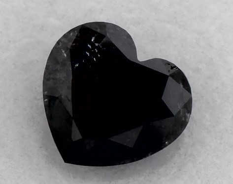 GIA 0.50 Carat Fancy Black-CO Heart Shaped Diamond