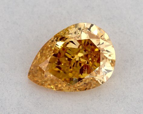 GIA 0.26 Carat Fancy Vivid Yellow Orange-SI2 Pear Shaped Diamond