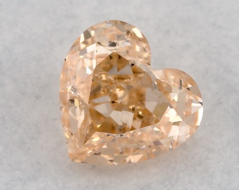 GIA 0.27 Carat Fancy Yellow Orange-SI2 Heart Shaped Diamond