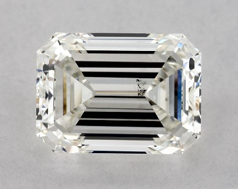 GIA 2.00 Carat J-SI1 Good Cut Emerald Diamond
