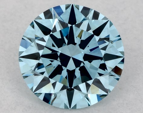 IGI 0.42 Carat Fancy Vivid Blue-VVS2 Round Cut Lab-Grown Diamond