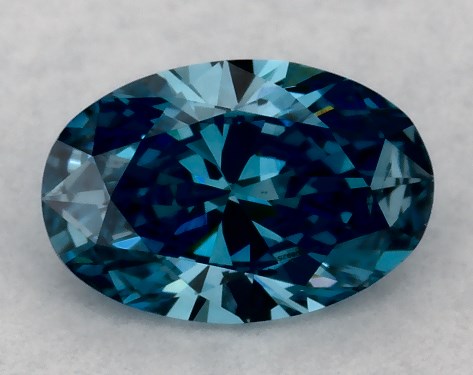 IGI 0.50 Carat Fancy Vivid Blue-SI1 Oval Cut Lab-Grown Diamond