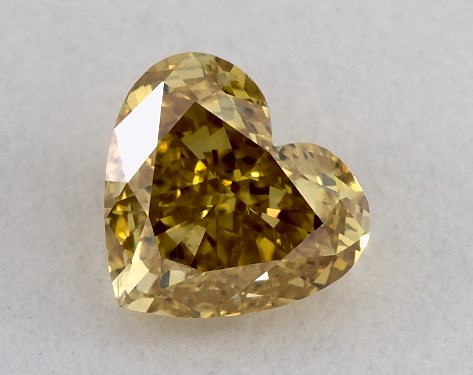 GIA 0.57 Carat Fancy Vivid Yellowish Orange-SI1 Heart Shaped Diamond