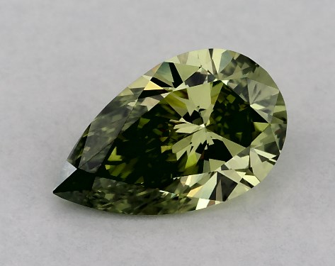 IGI 0.48 Carat Fancy Vivid Green-VVS2 Pear Shaped Lab-Grown Diamond