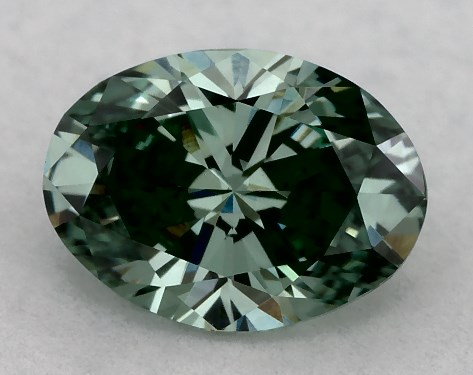 IGI 0.49 Carat Fancy Vivid Green-VS1 Oval Cut Lab-Grown Diamond