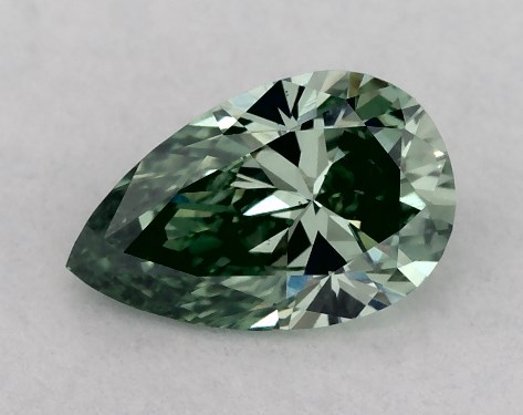 IGI 0.46 Carat Fancy Vivid Green-VS1 Pear Shaped Lab-Grown Diamond