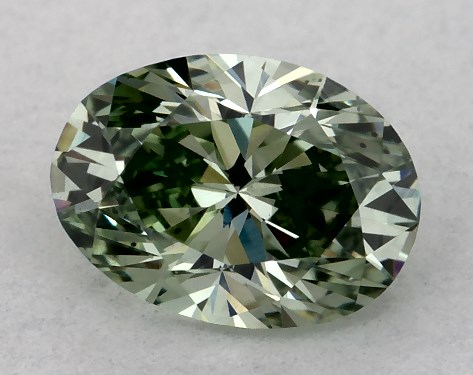 IGI 0.45 Carat Fancy Vivid Green-VS2 Oval Cut Lab-Grown Diamond