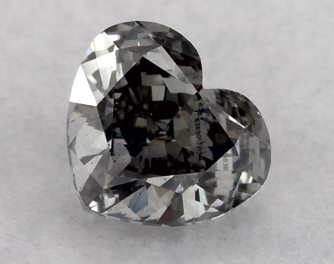 GIA 0.30 Carat Fancy Gray-SI1 Heart Shaped Diamond